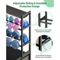 thumbnail image 4 of Dumbbell Rack, Weight Rack for Home Gym Dumbbells Up To 370lb, All in One Home Gym Storage with Adjustable Weight Holder & Wheels for Dumbbell Kettlebell Yoga Mat Ball, 4 of 6
