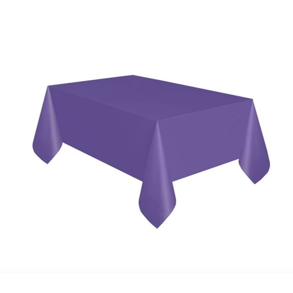 Unique Plastic Rectangular Table Cover, (54" x 108") Pack of 1, Neon Purple