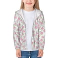 thumbnail image 3 of Kids Zip Up Hoodie for Boys Girls Toddler - Pink floral Lightweight Long Sleeve 5-6T Boys Girl Clothes, Sun Protection Windproof Jackets Hoodie Sweatshirt, 3 of 7