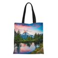 thumbnail image 1 of JSDART Sac Fourre-Tout en Toile Coloré Lever de Soleil d'Été Grindjisee Reflet du Lac Matterhorn Sac à Provisions Réutilisable, 1 of 1
