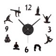 thumbnail image 1 of MasteelfCA Creative Yoga Pattern Wall Clock Modern Design Big DIY Clocks Wall Watch Wall Sticker Home Decor (Black), 1 of 7