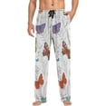 thumbnail image 4 of Butterflies Wild Flowers Ghost Pajama Pants, Men's Lounge Pants Light with Drawstring and Pockets, Christmas New Year Birthday Father's Day Gifts, Medium, 4 of 7