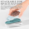 thumbnail image 2 of Kitchen Gad Set 5 Pieces, Space Saving Cooking Tools Cheese Grater, Bottle Opener, Fruit/vegetable Peeler, Pizza Cutter, Garlic/ginger Grinder, Stainl, 2 of 5