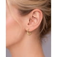 thumbnail image 3 of 14K Yellow Gold Round Gold Hoop Earring for Women | High-Polish, ¾ Inch Diameter, Slim (2.5mm)| Real Gold, Stamped for Authenticity, 3 of 5