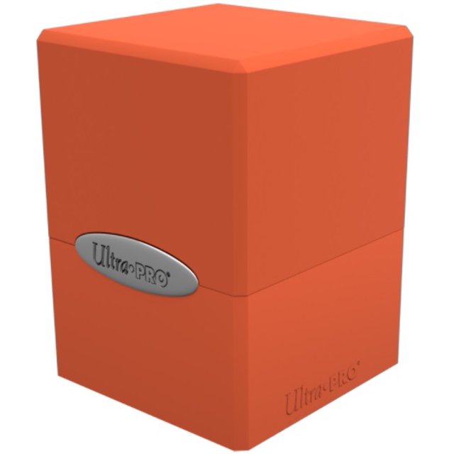 Boîte de Rangement en Satin Cube : Orange Citrouille