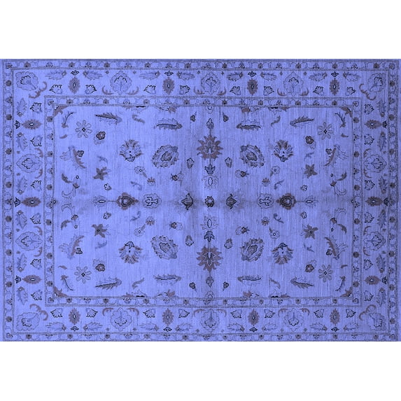 Ahgly Company Indoor Rectangle Oriental Blue Industrial Area Rugs, 4' x 6'