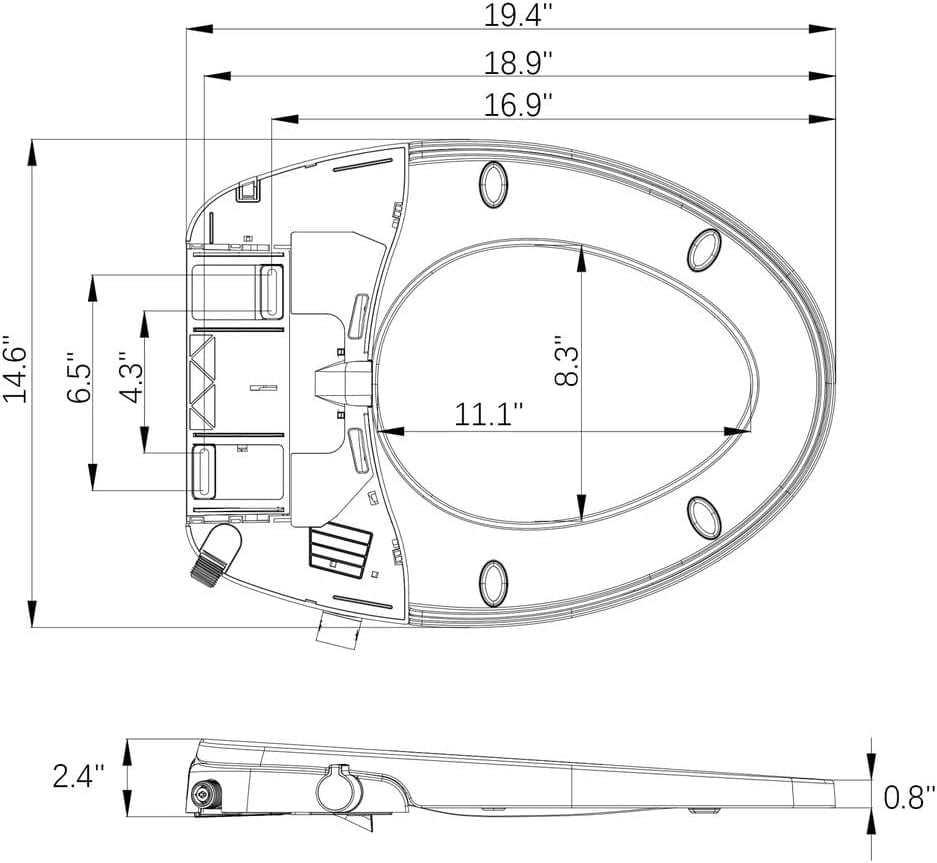Premium Non-Electric Elongated Bidet Toilet Seat with Dual Nozzles, Easy DIY Installation, and Stylish Design for Enhanced Hygiene