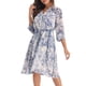 thumbnail image 1 of INSPIRE CHIC Vestido Elegante Floral para Mujer con Cuello en V, Manga 3/4, Con Cinta Frontal, Vestidos de Chifón Fluidos 2XL Blanco, 1 of 6