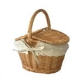 thumbnail image 1 of Wicker Basket Handmade Woven Rattan Basket With Handle And Double Lids Camping Picnic Food Storage Container Organizer, 1 of 7