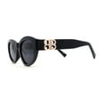 thumbnail image 3 of Retro Classy Thick Plastic Cat Eye Glam Fashion Sunglasses All Black, 3 of 4