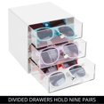 thumbnail image 4 of Organizador iDesign de 3 cajones divididos para anteojos, blanco y transparente, 4 of 4