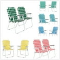thumbnail image 2 of 2pcs Beach Chair Steel Tube PP Webbing Bearing 120kg  Multiple Color Blue & Green, 2 of 5