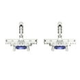 thumbnail image 4 of 2.82 Ct Princess Cut Halo Drop Dangle Blue Tanzanite 18K White Solid Solid Gold Everyday Dainty Earrings Lever Back, 4 of 7