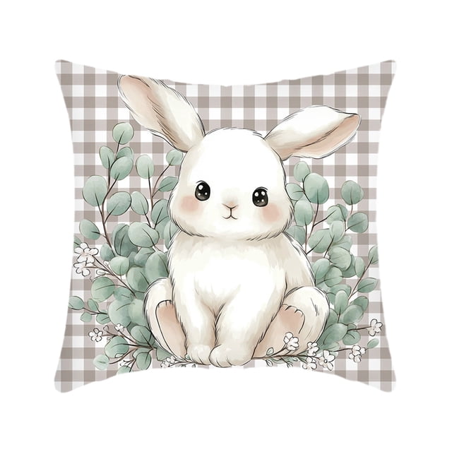 Tauxra Easter Decorative Pillowcase 17.72x17.72 Inch Hidden Zipper For Bedroom Living Room Office Spring Holiday Gift