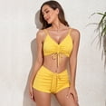 thumbnail image 2 of Sngxgn Women Swimsuit Bikini Women Skinny Swimsuit Bikini Split Swimwear(Yellow,M), 2 of 8