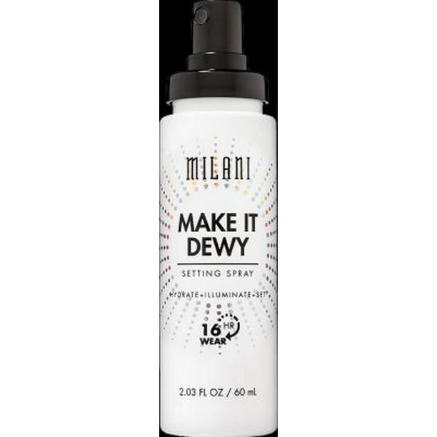 Milani Make It Dewy Setting Spray 3 en 1- Hidrata + Ilumina + Set (2.03 Fl. Oz.) Spray de acabado de maquillaje - Primer de maquillaje y spray de ajuste hidratante