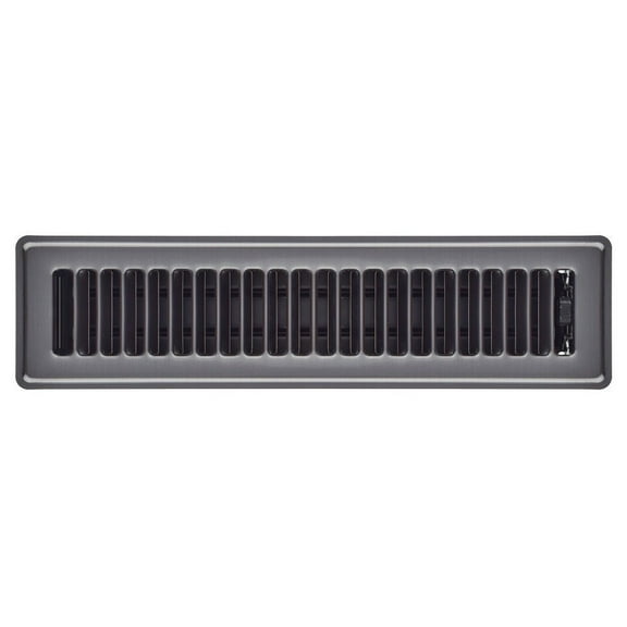 Imperial RG1996 Louvered Pewter Steel Floor Register 2inch x 12inch