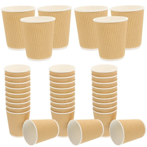 LIFKOME Yellow Paper Coffee Cups for Home Use Ergonomic Design Disposable Hot Beverage Cups 6 oz