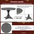thumbnail image 5 of Harper & Bright Designs 5 Pieces Round Dining Table Set for 4, Retro Style Kitchen Table Set with Curved Trestle Style Table Legs and 4 Upholstered Chairs, Dark Gray, 5 of 15