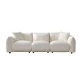 thumbnail image 3 of Kevinplus 3 Seater Sofa Mid Century Lamb Wool Fabric, Beige, 3 of 12