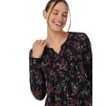 thumbnail image 4 of Aria Brushed Jersey Knit Long Sleeve Split Neck Pajama Set with Pockets, Sizes XS-5X, 4 of 5