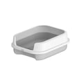 thumbnail image 2 of Caja de Arena para Gatos Abierta para Gatos de Interior, Inodoro para Gatos de Lados Altos, Espacio Grande, Caja de Arena Antideslizante para Conejos, Gris, 2 of 8