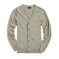 thumbnail image 3 of Matchstick Men's Basic Long Sleeve V Neck Cardigan Cotton Knitted Sweater with Ribbing Edge (M-4XL), 3 of 4