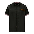 thumbnail image 2 of WREESH Men's Casual Button Down Shirts Loose Fitting Short Sleeve Solid Color Shirts for Men's Everyday Wear Black, 2 of 5