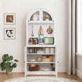 thumbnail image 6 of 71" Tall Arched Kitchen Pantry Cabinet, Farmhouse Storage Cabinet with LED Light, Adjustable Shelves & Glass Door, Versatile Cupboard for Kitchen, Dining Room, Bathroom, 6 of 8