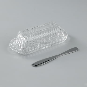 HAWOK Glass Butter Dish With Knife