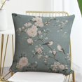 thumbnail image 7 of Pillow Cases Blue Green Taupe Floral And Bird-7 Throw Pillow Cover Floral Bird Watercolor Design Cooling Pillowcase 16"x16" Gifts for Home Decor, 7 of 7
