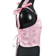 thumbnail image 6 of asdoklhq 2026 Summer Fall Womens Tops under $5 Women Casual Sexy Eyelet Lace-up Floral Print Fishbone Court Vintage Corset Straps Tank Top Shapewear Pink XXXL, 6 of 7