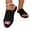 Black, variant on Women Breathable Knit Mesh Slide Sandals, Open Square Toe Slip On Flat Mules, Casual Summer Beach Walking Slip On Sandals Brown 41