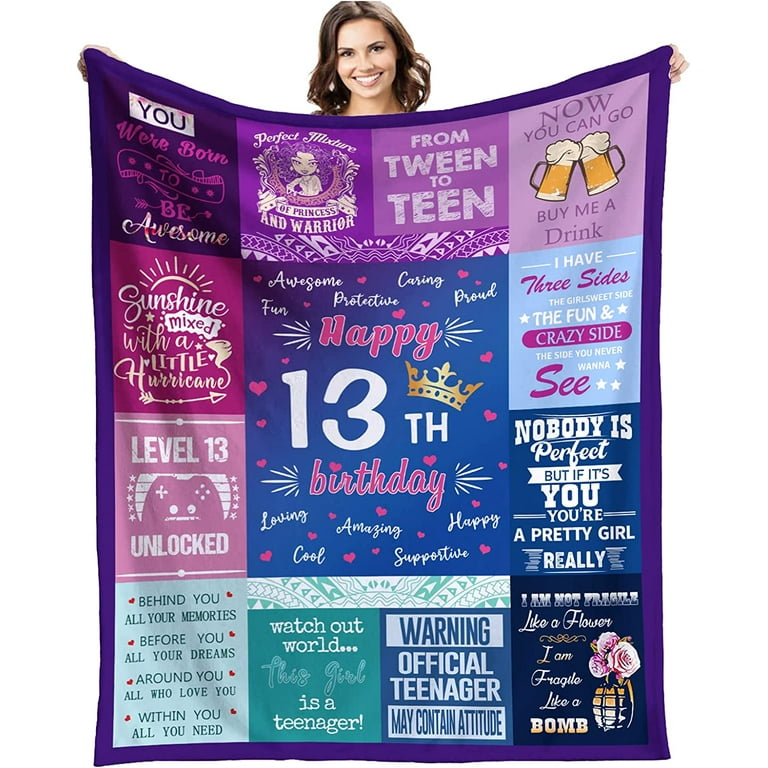 13th Birthday Gifts for Girls 13 Year Old Birthday Gifts 13 Year Blanket  Gifts 13th Funny Gift Idea 13th Birthday Gift Ideas Gifts for 13 Year Old  Female Women Girl Bestie Sister (