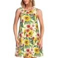 thumbnail image 1 of Fotbe Sunflower Cornflower Poppy Vestido de Verano sin Mangas para Mujer – Vestido Midi Línea A, Estilo Camiseta Floral, Vestido Playero Casual y Fluido, 1 of 7
