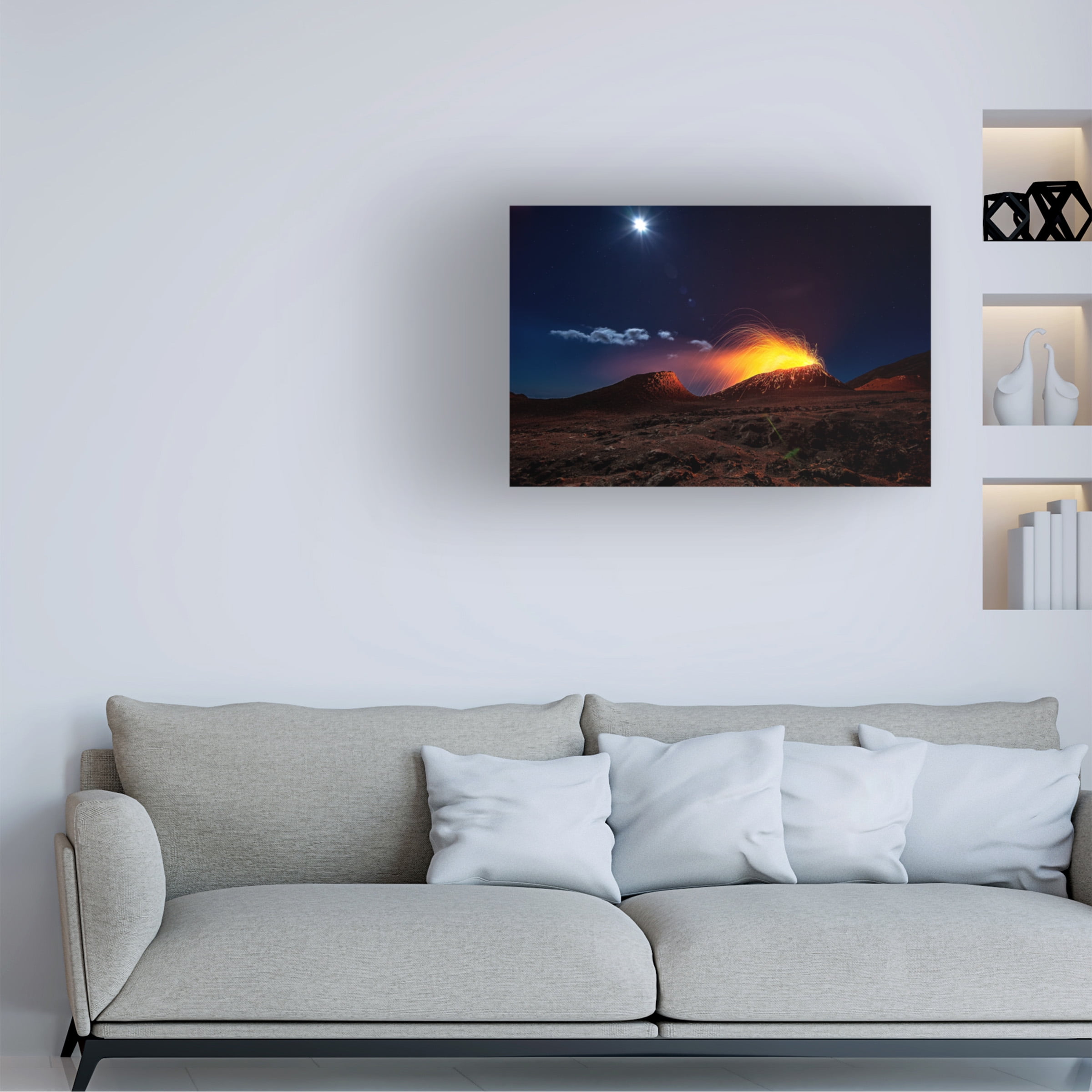 Barathieu Gabriel 'Lava Flow With The Moon' Canvas Art