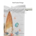 thumbnail image 5 of Summer Surfing Linen Curtain Valance for Bedroom/Bathroom/Kitchen/Office/Living/Dining Room Window,Ocean Shell Starfish Coconut Tree Gnomes Rod Pocket Topper Decorative Cafe Drapes Panel 60"x18", 5 of 6