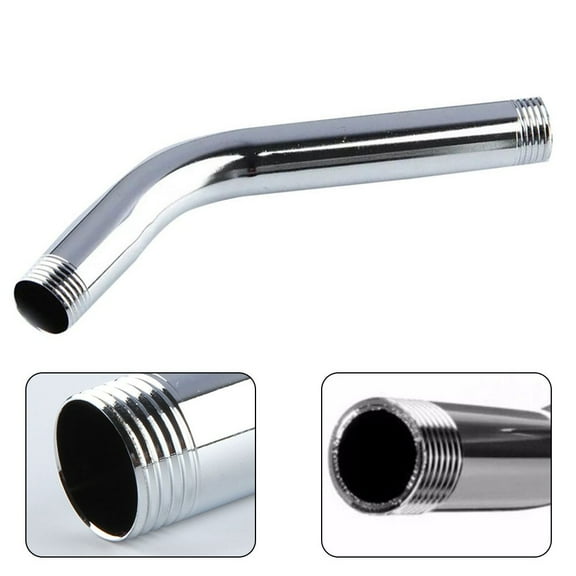 Stainless Steel Shower Head Extended Shower Pipe Top Spray Shower Elbow