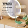 thumbnail image 2 of Rotating Makeup Organizer Lazy Susan Trays Skincare Perfume Organizer Racks for Bathroom Counter Vanity, Amber fragrance stand vanitydresser 360 rotating lazysusan, 2 of 17