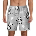 thumbnail image 3 of Uemuo Pandas Pattern Mens Swim Trunks Quick Dry Board Shorts with Mesh Lining, Stretch Beach Shorts Quick Dry No-Chafing Board Shorts-Small, 3 of 9