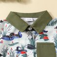 thumbnail image 4 of Elippeo Baby Boys Summer Outfits 6 12 18 24 Months 3 4 Years Duck Print Button Short Sleeves T-Shirt and Elastic Shorts Set for 2 Piece Clothes Set, 4 of 6