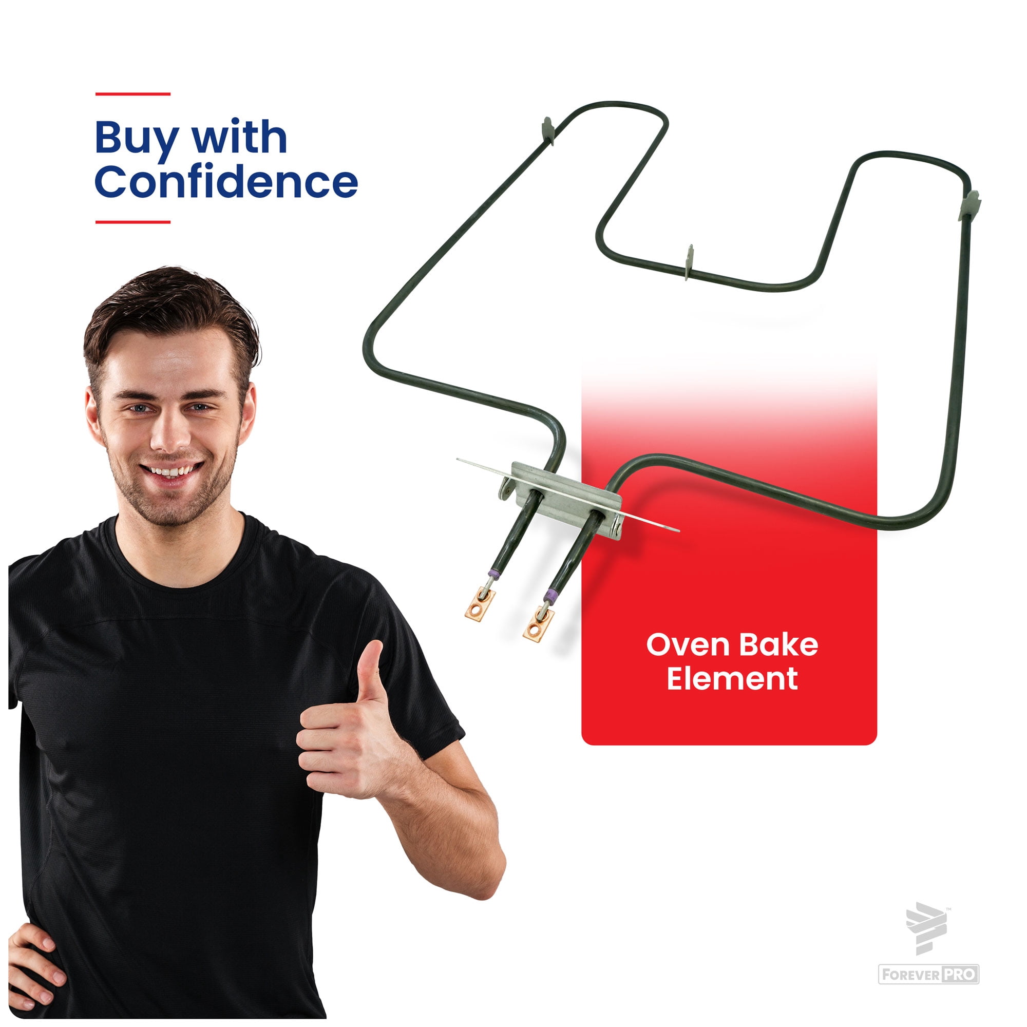 ForeverPRO WB44X200 Oven Bake Element for GE Wall Oven WB44X0160 WB44X0200 WB44X160 WB44X200-25PK