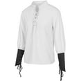thumbnail image 2 of Men's Long Sleeve Lace Up Shirt Gothic Top for Celebrations and Events Mens T-Shirts In 3xl Cotton with Pocket Athletic, 2 of 5