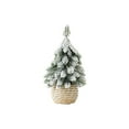 thumbnail image 1 of Mini Flocked Snow-Covered Cedar Tabletop Tree Christmas Desk And Mantel Decorations, 1 of 6