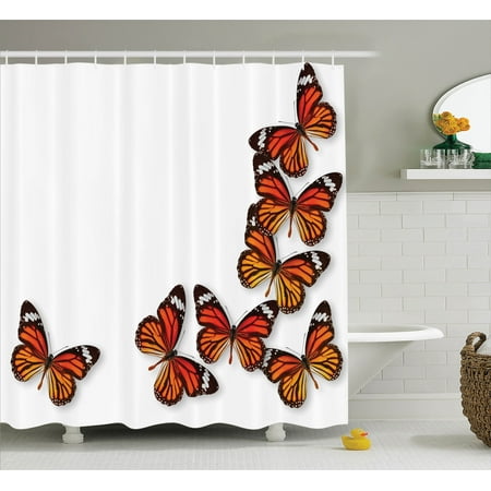 monarch butterfly accessories 70l ambesonne butterflies insect curtain exotic inches flying warm corner weather decoration shower bathroom right gifts 69w