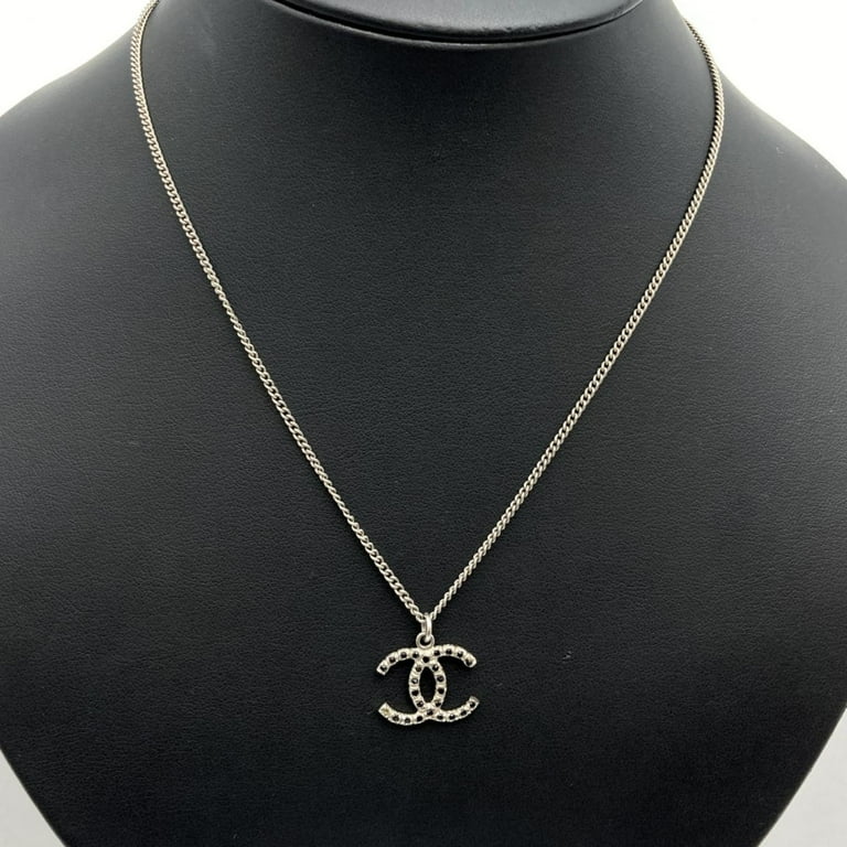 Pre-Owned CHANEL Necklace Coco Mark Colored Stone Silver x Pre-Owned CHANEL Necklace Coco Mark Colored Stone Silver x