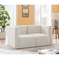 thumbnail image 3 of Meridian Furniture Quincy Cream Velvet Modular Sofa, 3 of 27