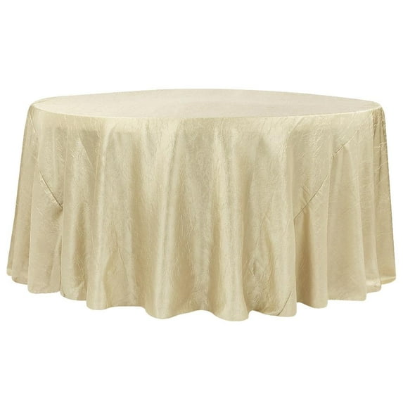 1 Pc, Crushed Taffeta 120" Round Tablecloth - Champagne For Wedding Or Formal Event Decor(Machine Washable)