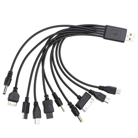 Multi Plug USB Phone Charger Cable 10 in 1 USB Cable Multi-port Universal