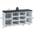 thumbnail image 4 of Gymax Entryway Padded Shoe Storage Bench 10-Cube Organizer Bench Adjustable White, 4 of 10
